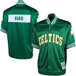 Men's Boston Celtics Larry Bird Mitchell & Ness Authentic Warmup 1983-1984